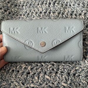 Michael Kors Light Blue Embossed Wallet